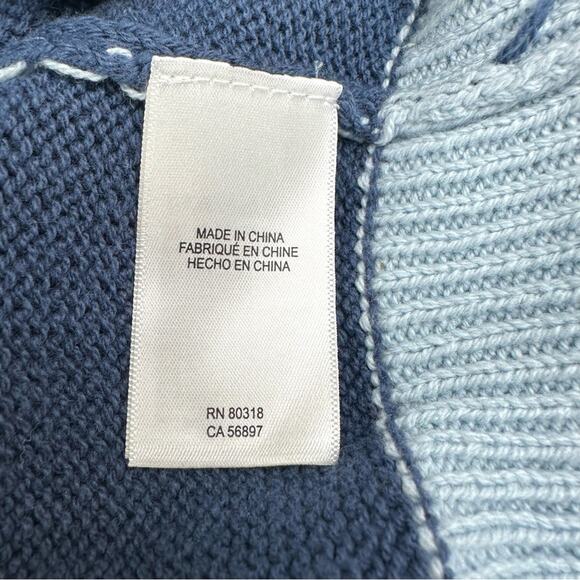 NWT Lucky Brand Ladies' Colorblock Cotton Sweater Blue Multi Size L - Picture 11 of 14